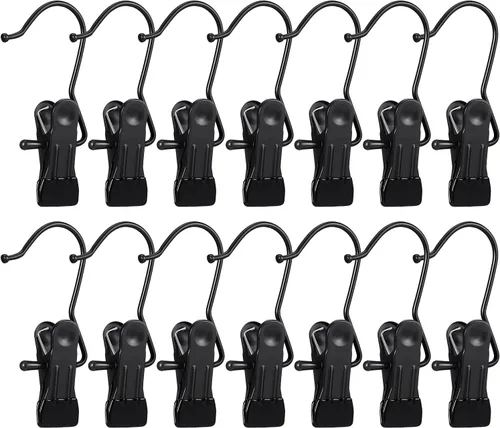 Miniatura 8 de Paquete de 30 ganchos para botas para armario, ganchos de lavandería con clips, soporte para botas, clips para colgar, perchas multifuncionales