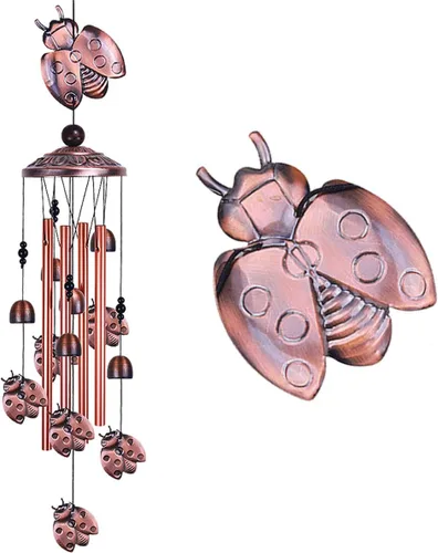Miniatura 16 de Campanillas de viento de búho para decoración de interiores y exteriores, con 4 tubos de aluminio, 6 campanas, 7 búhos, 37 pulgadas, impermeables