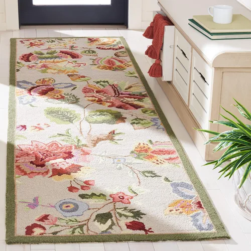 Miniatura 8 de SAFAVIEH Chelsea Collection - Alfombra decorativa de 2 pies 6 pulgadas x 4 pies, color marfil, lana de campo francesa enganchada a mano, ideal