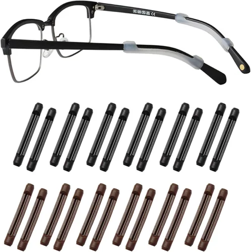 Miniatura 8 de lvvfit Retenedor de silicona suave para lentes de patillas para niños y adultos, retenedores elásticos antideslizantes, Negro