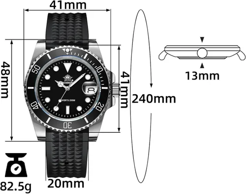 Miniatura 2 de ADDIESDIVE Quartz Dive Watch for Men Diver 200 M Steel Strap Luminous Multicolors Dial Black Blue Green