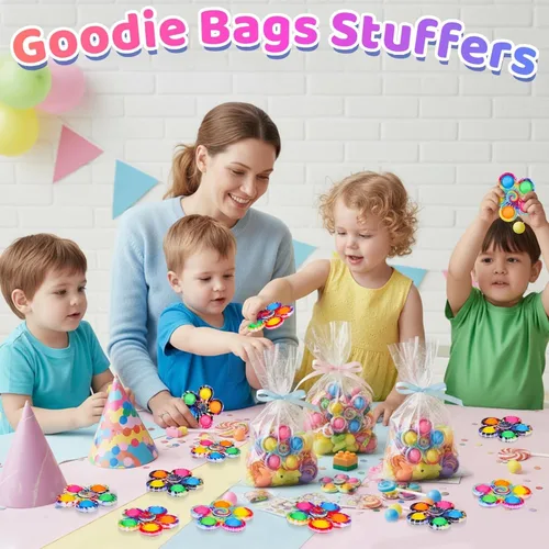 Miniatura 5 de Gigilli Paquete de 24 juguetes Fidget Spinners para niños de 4 a 8 a 12 años, juguetes de caja del tesoro, premios para el aula, bolsas de regalo