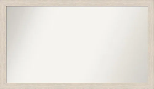 Miniatura 377 de Amanti Art Espejo de baño blanco para sobre el fregadero, 30 x 35 pulgadas, espejo de tocador rectangular estrecho de Eva de oro blanco, marco