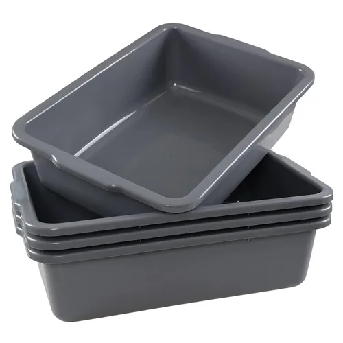 Miniatura 9 de Caja de autobús comercial de 8 L, paquete de 5 unidades, pequeña bañera de autobús de lavado, color gris