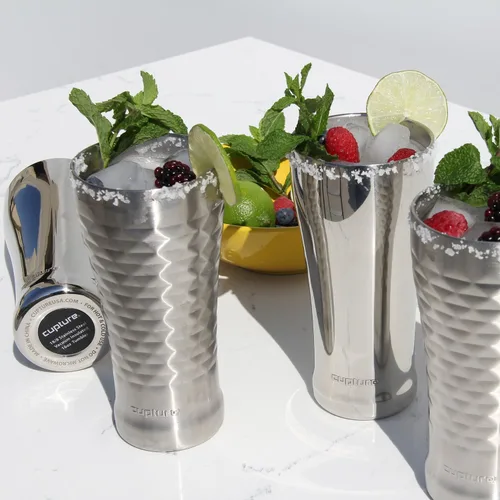 Miniatura 5 de Cupture® Taza de pinta aislada al vacío de doble pared - 16 oz Cromo + acolchado