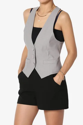 Miniatura 3 de TheMogan chaleco ajustable en la espalda para mujer.