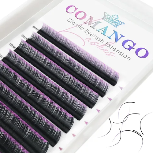 Miniatura 10 de CoMango Easy Fan - Extensiones de pestañas rizadas C/D de 0.05/0.003 in, pestañas de volumen que florecen automáticamente, color negro mate 2D-20D