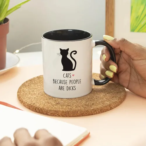 Miniatura 5 de YouNique Designs Divertidas tazas de café para gatos, taza de café portátil de 11 onzas, tazas de gato para amantes de los gatos, regalos