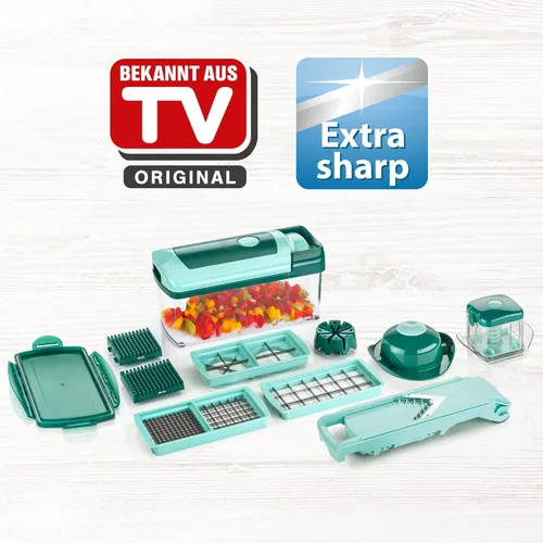 Miniatura 2 de Genius Cortador de verduras y frutas de plástico, plástico, verde menta, 10.4 x 4.5 x 5.7 in