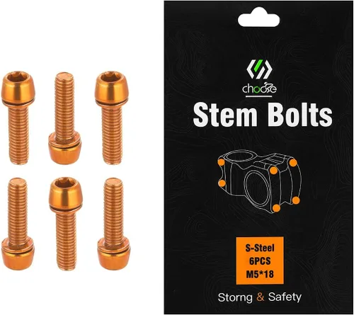 Miniatura 7 de CNC Pernos de vástago de bicicleta, pernos de vástago para BMX/MTB/bicicleta de carretera con arandelas (rojo/azul/naranja/verde/arcoíris)
