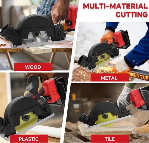 Miniatura 7 de Mini sierra circular inalámbrica para batería Milwaukee de 18 V, sierras circulares eléctricas sin escobillas de 4 pulgadas, sierra circular pequeña