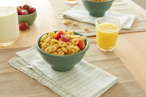 Miniatura 4 de Honey Ohs! Cereales de tamaño familiar, cereal crujiente para desayuno en forma de Os hechos con maíz endulzado, avena y arroz, caja de 20 OZ