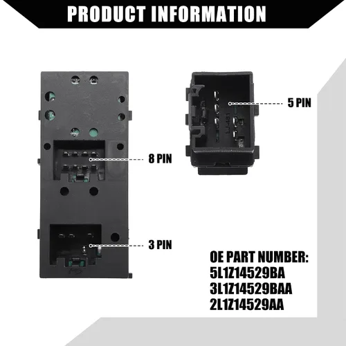 Miniatura 7 de NO.5L1Z-14529-AA/5L1Z-14529-BA/Master - Interruptor de ventana eléctrica para Ford F-150 2004-2008 para Lincoln Mark LT 2006-2007, interruptor