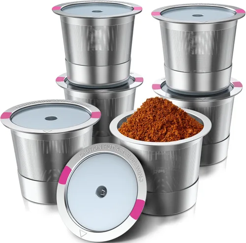 Miniatura 10 de Tazas reutilizables K Cup para Keurig, cápsulas de café reutilizables K Cup compatibles para cafeteras Keurig 1.0 y 2.0, tazas K de acero inoxidable