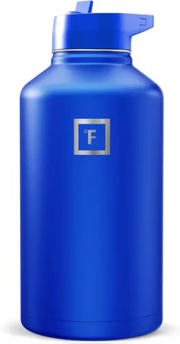 Miniatura 118 de IRON °FLASK Frasco de hidratación para acampar y senderismo con pajilla, botella de agua deportiva de acero inoxidable con aislamiento de boca Dark