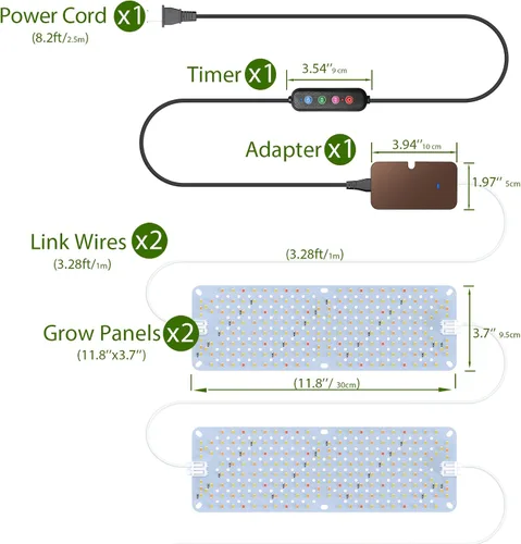 Miniatura 5 de SDOVUERC Luces de Crecimiento de Espectro Completo 384 LEDs, Luces de Crecimiento de Plantas de 24W para Plantas de Interior con Función de Conexión