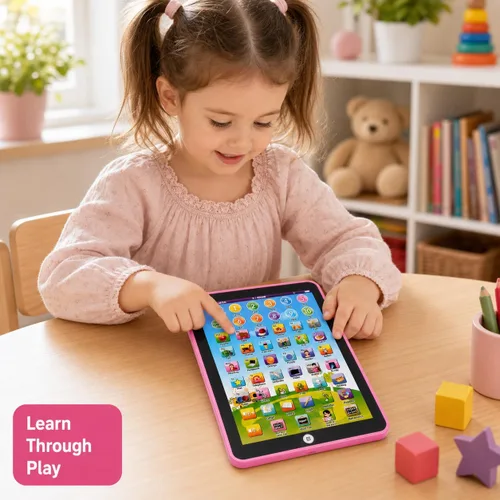 Miniatura 6 de Tableta para niños, almohadilla de aprendizaje, con 6 juegos para aprender música, palabras, letras de aprendizaje, alfabeto, tableta educativa