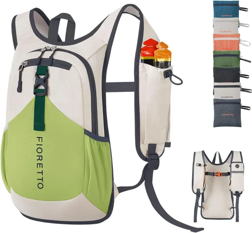 Miniatura 21 de FIORETTO Mochila de 10L para senderismo para mujeres y hombres, mini mochila plegable, ligera, mochila pequeña de día para camping, viaje, al aire