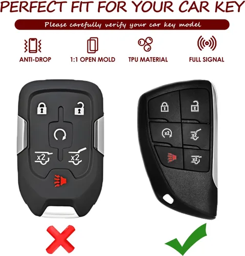Miniatura 2 de 2 fundas compatibles con llavero Chevy para Chevy 2021 2022 2023 2024 2025 GMC Yukon XL Denali Chevy Suburban Tahoe accesorios de funda protectora