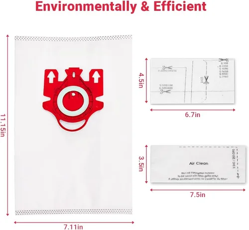 Miniatura 5 de Hongfa Bolsas para aspiradora Miele tipo FJM, 15 paquetes AirClean 3D Efficiency Bolsa de polvo compatible con aspiradora Miele Compact C2 Compact