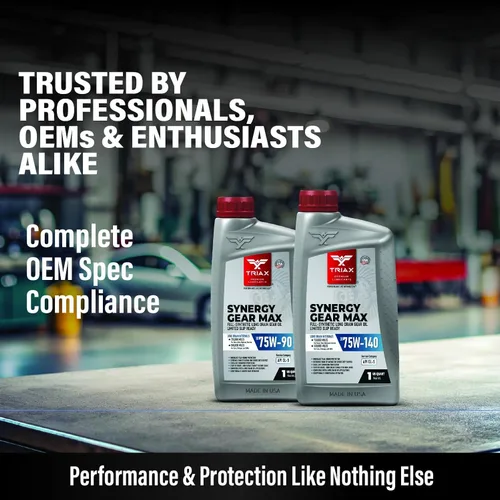 Miniatura 5 de Triax Synergy Gear Max 75W-90 GL-5 Limited Slip - Drenaje ultra largo 500k millas, transmisión manual, lubricante para engranajes/diferencial