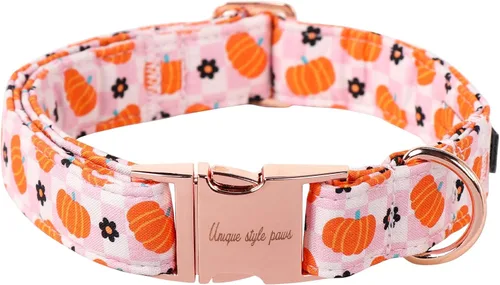 Miniatura 48 de Unique style paws - Collar para perro con hebilla de metal, naranja, duradero, lindo collar para perros pequeños, medianos y grandes