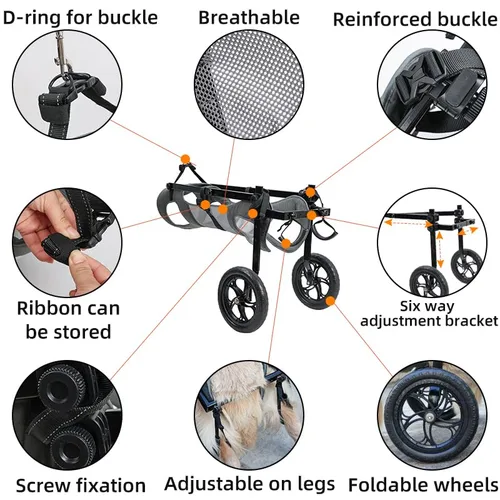 Miniatura 3 de Silla de ruedas grande para perros para patas traseras, ayuda a la movilidad, carrito para silla de ruedas para mascotas con patas traseras