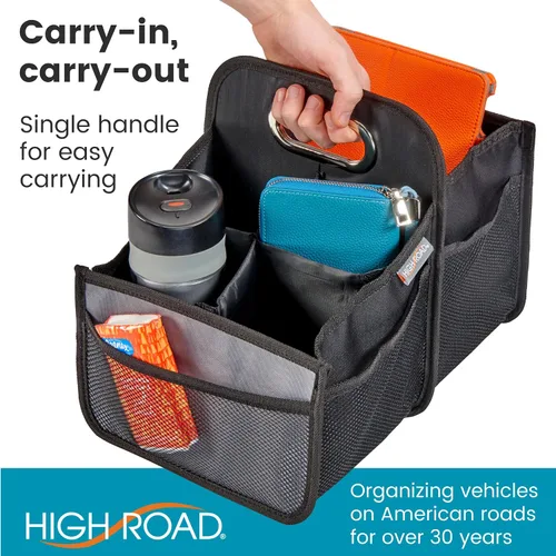 Miniatura 4 de High Road Organizador de coche con portavasos – Organizador de asiento delantero para conductores o organizador de asiento trasero para niños