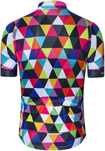 Miniatura 2 de Weimostar Camiseta de ciclismo de manga corta para hombre, ropa de bicicleta multicolor con diamantes, Multi