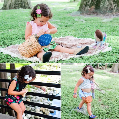 Miniatura 6 de Pinzas para el pelo para bebé, paquete de 10 pasadores totalmente forrados, accesorios para el cabello para niñas pequeñas, niños pequeños