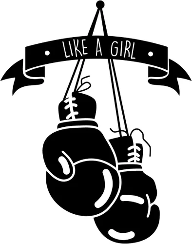 Miniatura 4 de Calcomanía de vinilo para pared, guantes de boxeo Like A Girl, 27 x 21 pulgadas, para mujer, motivacional, para interiores y exteriores, hogar