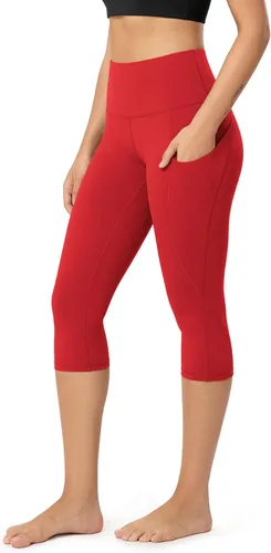 Miniatura 118 de ODODOS - Leggings capri de cintura alta para mujer con bolsillos, control de abdomen, no se transparentan, para entrenamiento atlético, running
