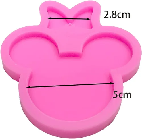 Miniatura 2 de Sombrero de ratón brillante brillante y moldes de silicona con forma de lazo para manualidades, llavero de bricolaje, molde de arcilla polimérica