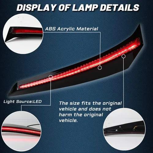 Miniatura 2 de Lente Roja Faro Antiniebla Trasero LED Luces de Freno y Cola Señal de Destello Secuencial Lámpara 3 en 1 Reemplazo Compatible con Toyota Sienna LE