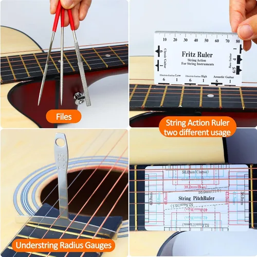 Miniatura 5 de 28 piezas de kit de herramientas para guitarra, accesorios de guitarra para regalos para hombres, kit de mantenimiento de guitarra con bolsa