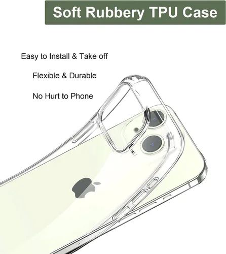 Miniatura 5 de Unov for iPhone 15 Case, Clear with Design, Slim Fit Good Grip, Embossed Phone Case, Shockproof Protective Cover, Raised Camera Protection, Soft