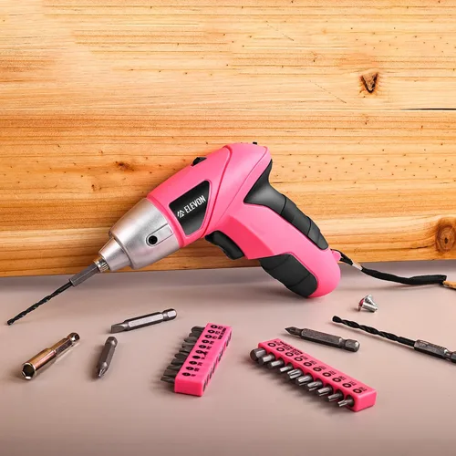 Miniatura 6 de ELEVON Juego de 27 destornilladores eléctricos rosados, destornillador eléctrico inalámbrico con juego de taladro, pistola de tornillo de mano