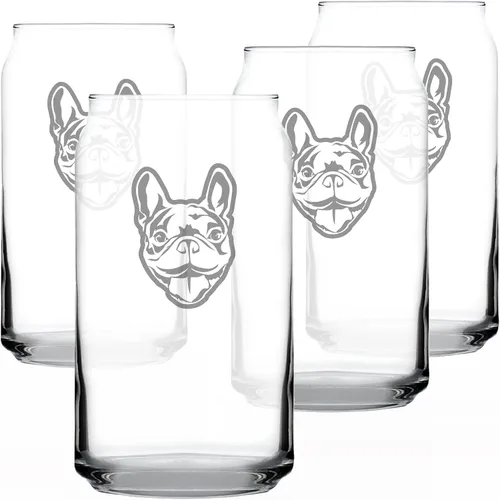 Miniatura 6 de Happy Frenchie - Vaso de cerveza – Decoración divertida y única con temática de perro bulldog francés y regalos para hombres y mujeres, 16 onzas