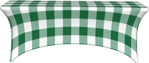 Miniatura 2 de Buffalo - Mantel rectangular ajustable a cuadros verde y blanco de 6 pies para fiestas, banquetes, festivales, bodas