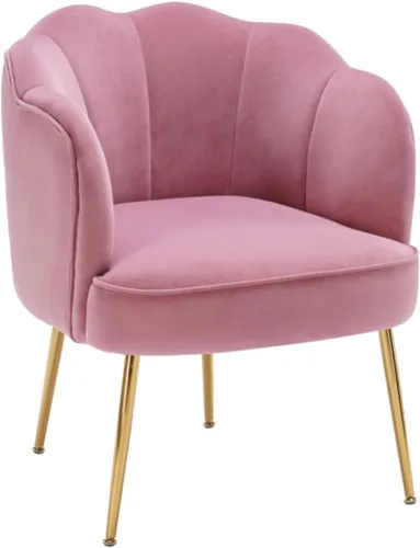 Miniatura 11 de Silla decorativa de terciopelo moderna con patas de metal, acogedora y suave, tapizada, para sala de estar, dormitorio (verde oscuro)