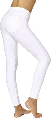 Miniatura 2 de No Nonsense Leggings de mezclilla elásticos con bolsillos para mujer