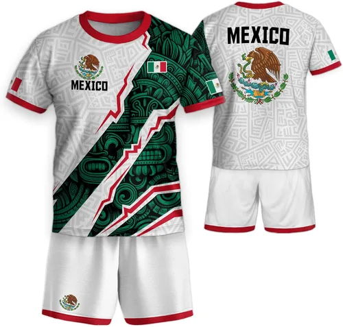 Miniatura 14 de Camiseta de Fútbol Juvenil de México, Camisetas de Fútbol Mexicanas para Niños, Camisetas de México para Niños, Camiseta de Fútbol Mexicana