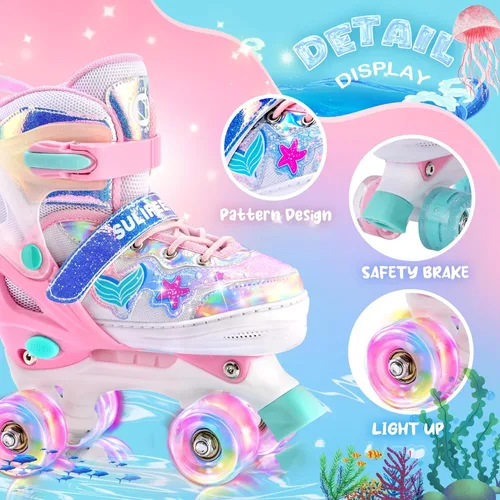 Miniatura 2 de SULIFEEL - Patines ajustables para niños para niños de 3-5, 5-8, 6-12 años con ruedas iluminadas ajustables de 4 tamaños, el mejor regalo para niños