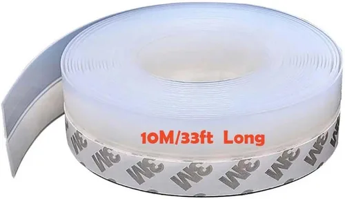 Miniatura 10 de 5M/16 pies de tira de sellado para ventana, sellado adhesivo para clima de 35mm de ancho, cinta de sellado de silicona para puertas inferiores