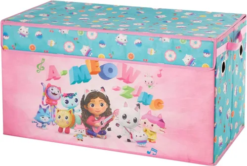 Idea Nuova Gabbys Dollhouse - Baúl plegable de almacenamiento para niños, duradero con tapa suave, 28.5 x 14.5 x 16 pulgadas Casa de muñecas Gabbys