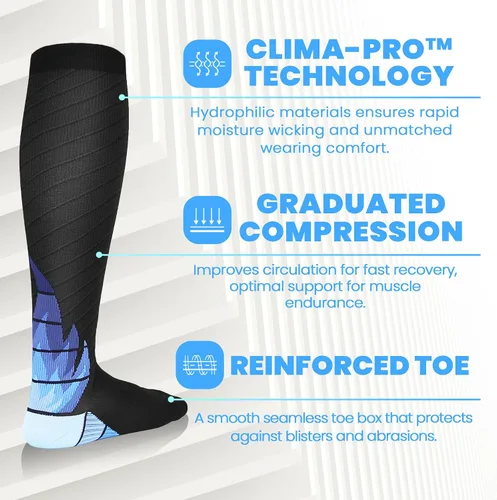 Miniatura 2 de NEWZILL Calcetines de compresión médica para mujeres y hombres, circulación de 20-30 mmHg, el mejor apoyo para correr, atletismo, ciclismo