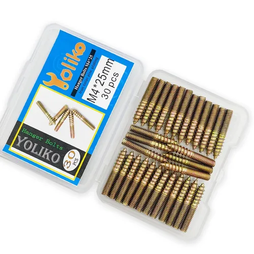 Miniatura 7 de Paquete de 30 pernos de percha M4 x 25 de 25mm (0.98") con cabeza doble de 4mm (0.16") para muebles