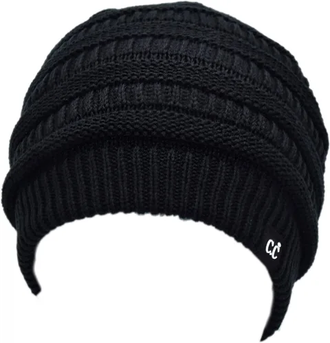 Miniatura 55 de C.C Winter Oversized Beanie Hat with Fuzzy Lining – Thick Knit Thermal Beanie for Cold Weather, Soft Warm Fleece Lined Cap