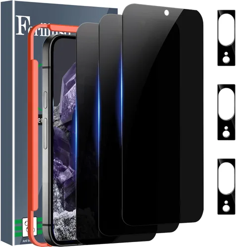 Ferilinso Paquete de 3 protectores de pantalla de privacidad para Google Pixel 8 con 3 protectores de lente de cámara de vidrio templado, accesorios