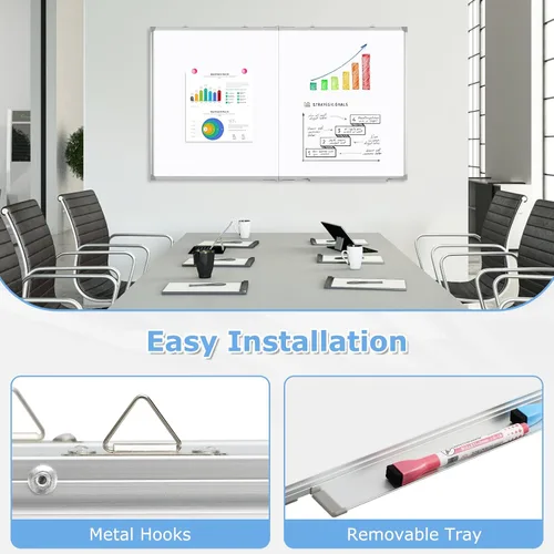 Miniatura 5 de DOLLAR BOSS Pizarra blanca grande de 60 x 48 pulgadas plegable magnética para pared, pizarra portátil de borrado en seco de doble cara, tablero